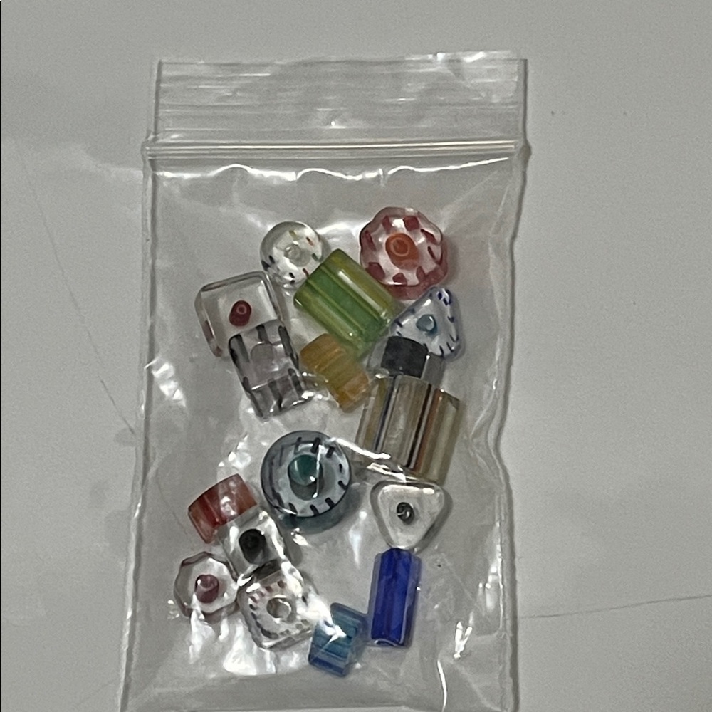 Mixed Furnace Glass Cane Beads, Assorted Shapes, Colors & Sizes, 8mm-14mm approx